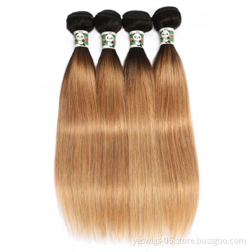 Pre Colored 1b-27 30 33 99j 613 Blonde Straight Hair Extension Top Selling 1b-27# Ombre Raw Indian Virgin Cuticle Aligned Hair